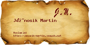 Jánosik Martin névjegykártya